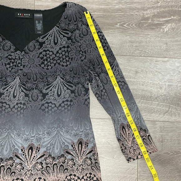 Axcess by Liz Claiborne 3/4 Sleeve Blouse Boho XL - Picture 7 of 14